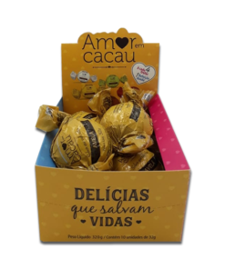 Display com 10 Trufas de Chocolate Avelã