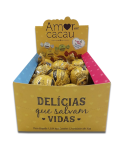 Display com 32 Trufas de Chocolate Avelã